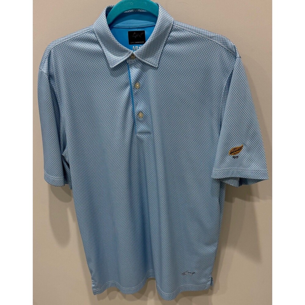 WILSON COUNTRY CLUB 1915 - Greg Norman Golf Shirt - Men's Size Medium - Blue